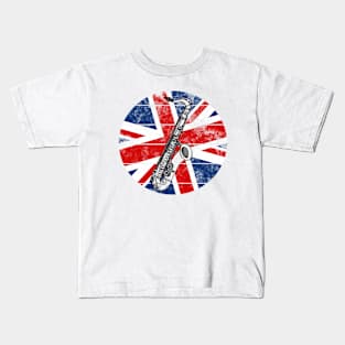 Saxophone UK Flag Britain Saxophonist British Musician Kids T-Shirt